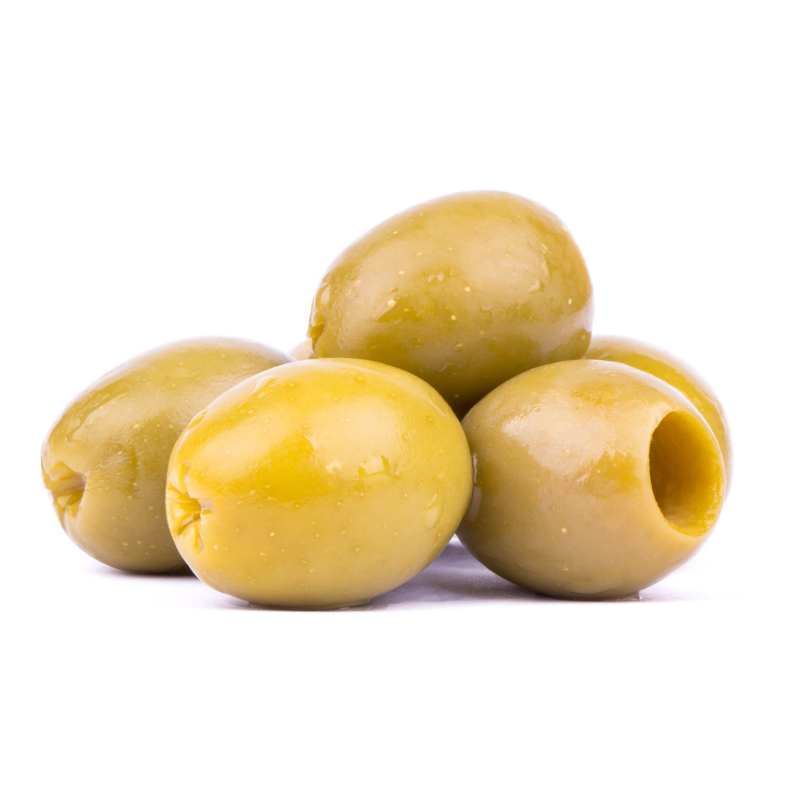 Pitted green olives
