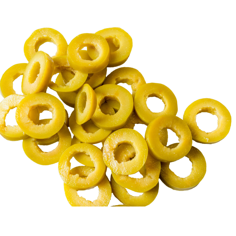 Sliced green olives